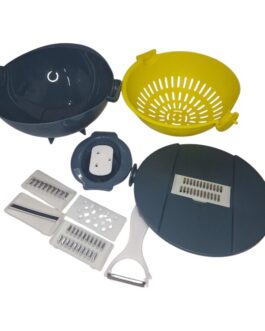 Multipurpose Vegetable Cutter/ Grater Bowl + Strainer + 4 Blade types + Peeler