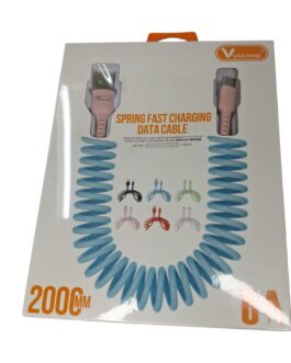 Type C and USB Spring Charging Cable – Pink