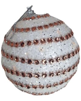 White and Rose Gold Christmas Ball