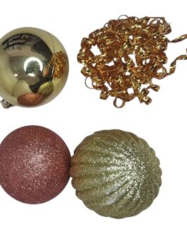 21 Piece Sparkly Gold Christmas Ball and Glitter String