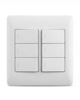White 6-Lever 1-Way Light Switch