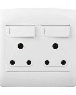 Standard White Double Socket Wall Plug